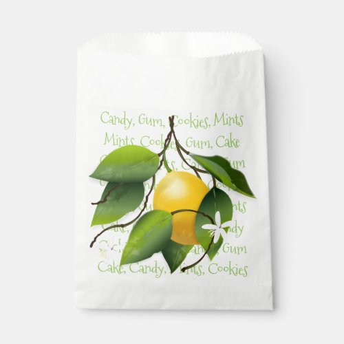 Lemon Citrus Fruit Botanical Treat Favor Bag