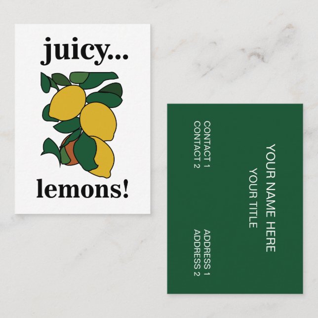 Lemon Citrus Fruit  Business Card (Front/Back)