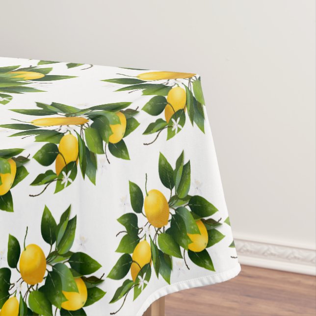 Lemon Citrus Fruit Floral Garden Tablecloth (In Situ)