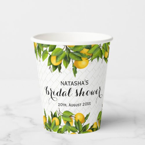Lemon Citrus Fruit Garden Wedding Paper Cups