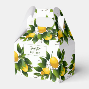 Lemon Citrus Fruit Greenery Favor Boxes