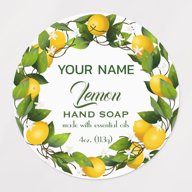 Lemon Citrus Fruit Labels (Design 1)