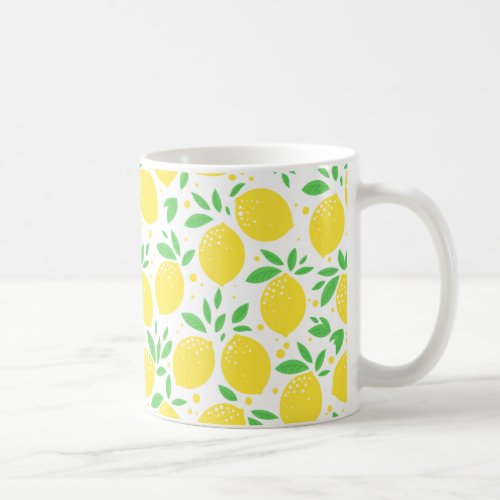 Lemon Citrus Fruit Orchard Yellow Pattern Coffee Mug