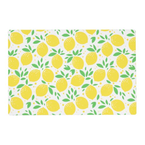 Lemon Citrus Fruit Orchard Yellow Pattern Placemat