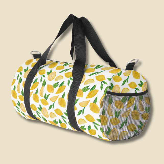 Lemon Citrus Fruit Pattern Duffle Bag (Citrus lemon pattern duffel bag)