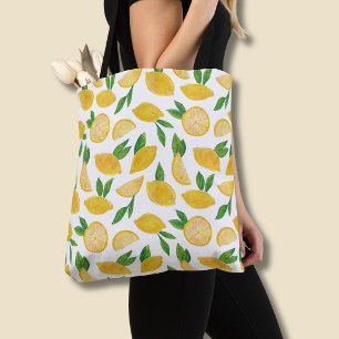 Lemon Citrus Fruit Pattern Tote Bag