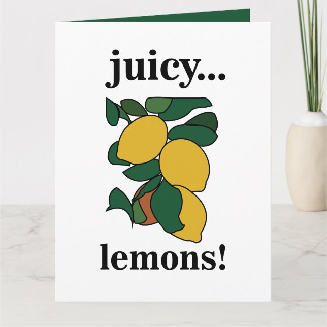 Lemon Citrus Fruit Summer Birthday Card (Front)