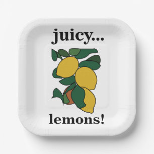 Lemon Citrus Fruit Summer Party Paper Plates