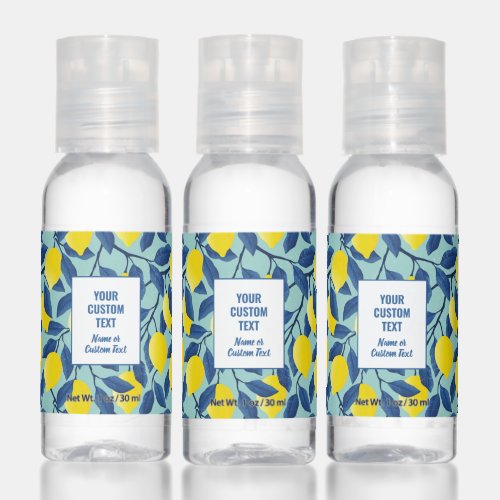 Lemon Citrus Fruit Tropical Botanical Custom Hand Sanitizer