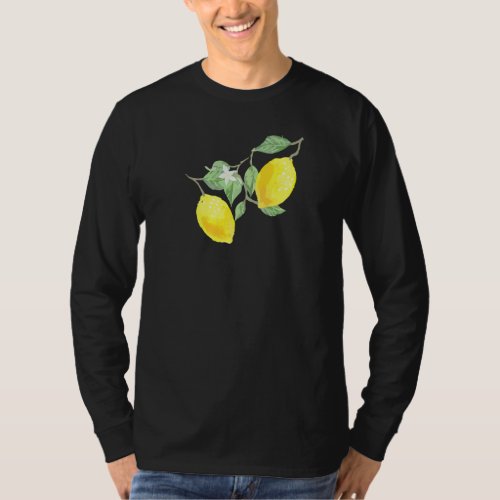 Lemon  Citrus Fruit With Green Leaves T_Shirt