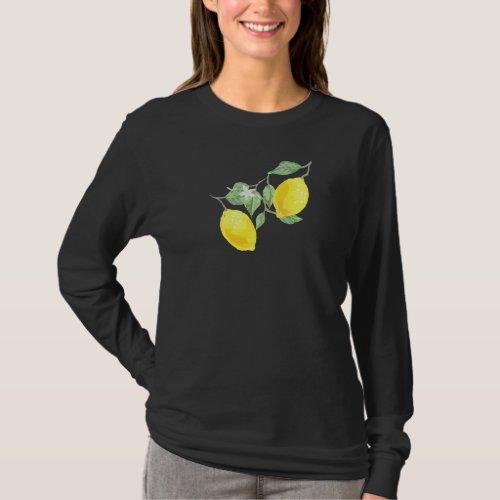 Lemon  Citrus Fruit With Green Leaves T_Shirt