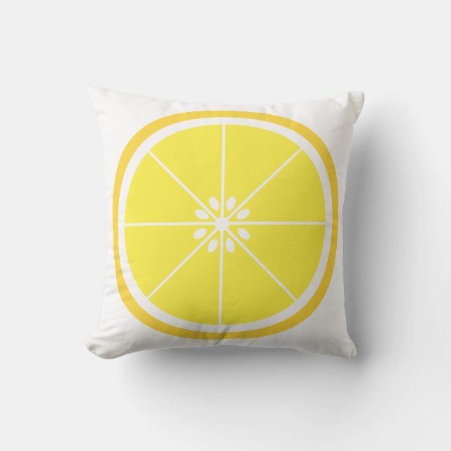 Lemon Citrus Fruit Yellow Throw Pillow (Front)