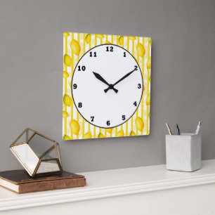 Lemon Citrus fun kitchen fruit wall clock