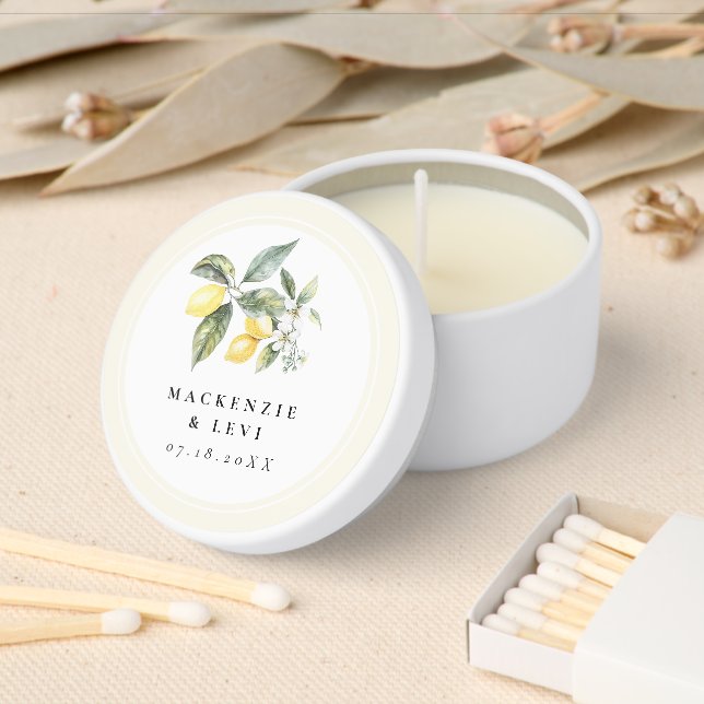 Lemon Citrus Garden Wedding Elegant Mini Candle Favors (Insitu)