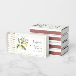 Lemon Citrus Garden Wedding Favor Matchboxes