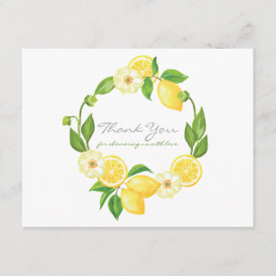 Lemon Citrus Gender Neutral Baby Shower Thank You