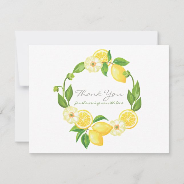 Lemon Citrus Gender Neutral Baby Shower Thank You (Front)