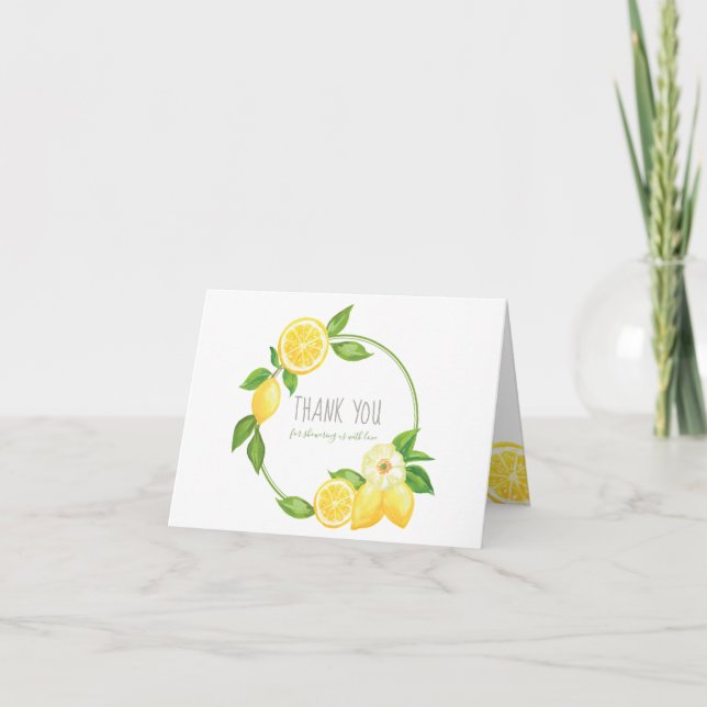 Lemon Citrus Gender Neutral Baby Shower Thank You (Front)