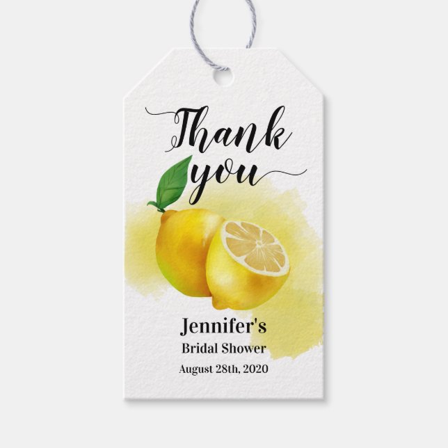 Lemon Citrus Gift Tags (Front)