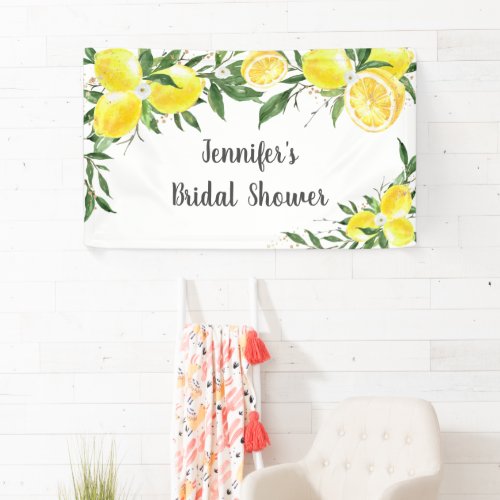 Lemon Citrus Greenery Bridal Shower Banner