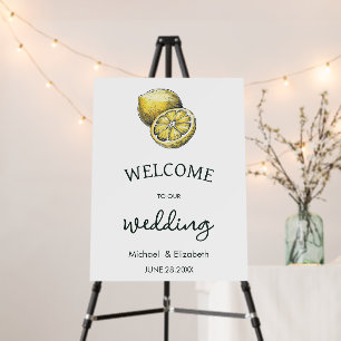 Lemon Citrus Greenery Floral Wedding Welcome Sign