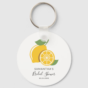 Lemon Citrus Hand-Lettered Bridal Shower Keepsake Keychain