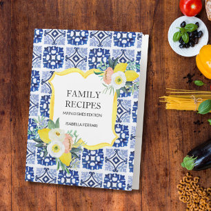 Lemon Citrus Italian Mediterranean Recipe Book Pocket Folder