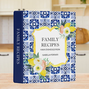 Lemon Citrus Italian Mediterranean Tiles Recipe Mini Binder