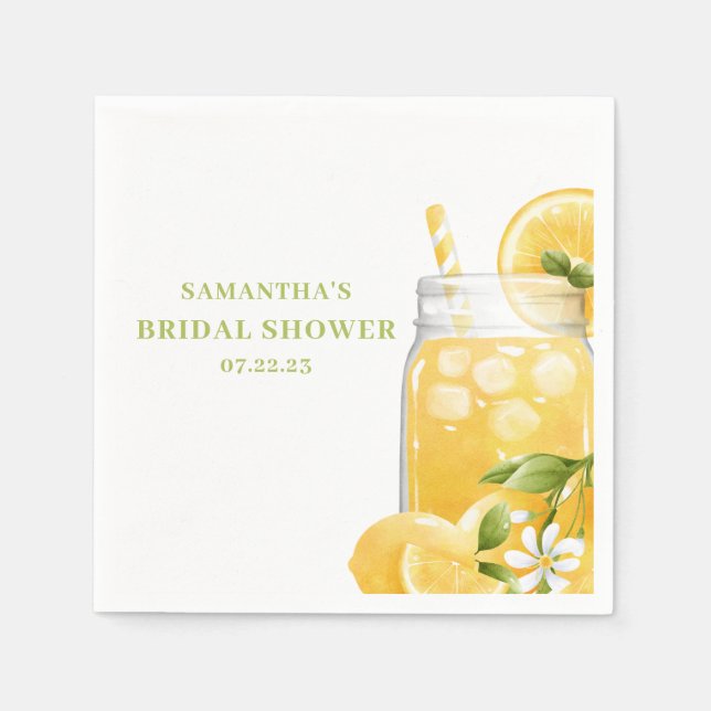 Lemon Citrus Lemonade Bridal Shower  Napkins (Front)