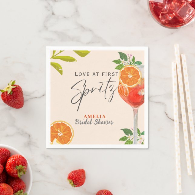 Lemon citrus Love at first spritz Bridal shower  Napkins (Insitu)