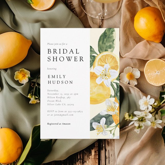 Lemon Citrus Main Squeeze Bridal Shower Invitation (Creator Uploaded)