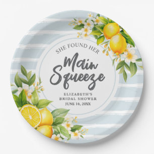 Lemon Citrus Main Squeeze Bridal Shower Paper Plates