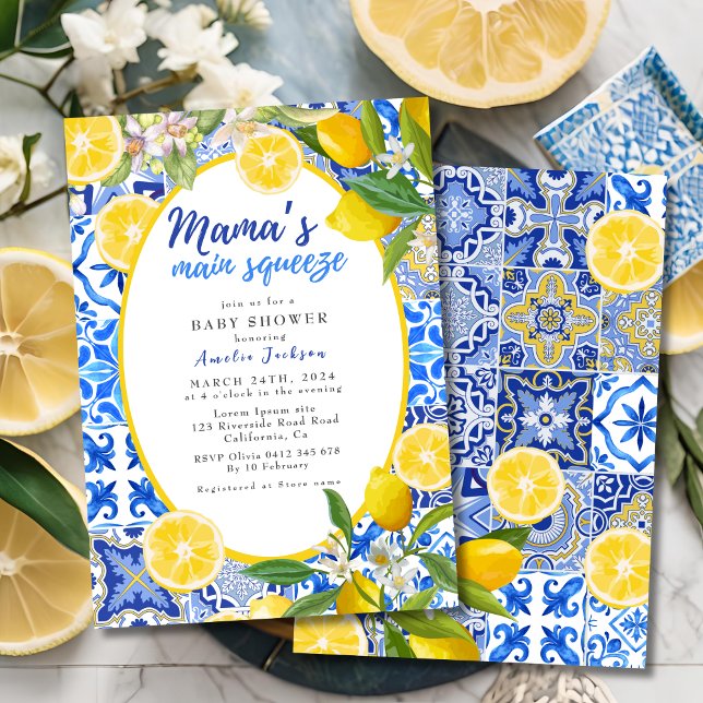 Lemon Citrus Mama's Main Squeeze Baby Shower Invitation (Creator Uploaded)
