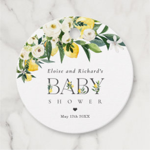 Lemon Citrus Mediterranean Baby Shower Favor Tags