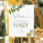 Lemon Citrus Mediterranean Baby Shower Welcome Poster at Zazzle