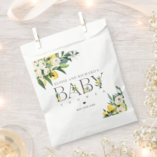 Lemon Citrus Mediterranean Botanical Baby Shower Favor Bag