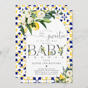Lemon Citrus Mediterranean Botanical Baby Shower Invitation