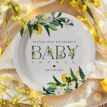 Lemon Citrus Mediterranean Botanical Baby Shower Paper Plates<br><div class="desc">Lemon Citrus Mediterranean Botanical Baby Shower Paper Plates</div>