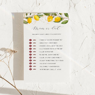 Lemon Citrus Mom Or Dad Baby Shower Game
