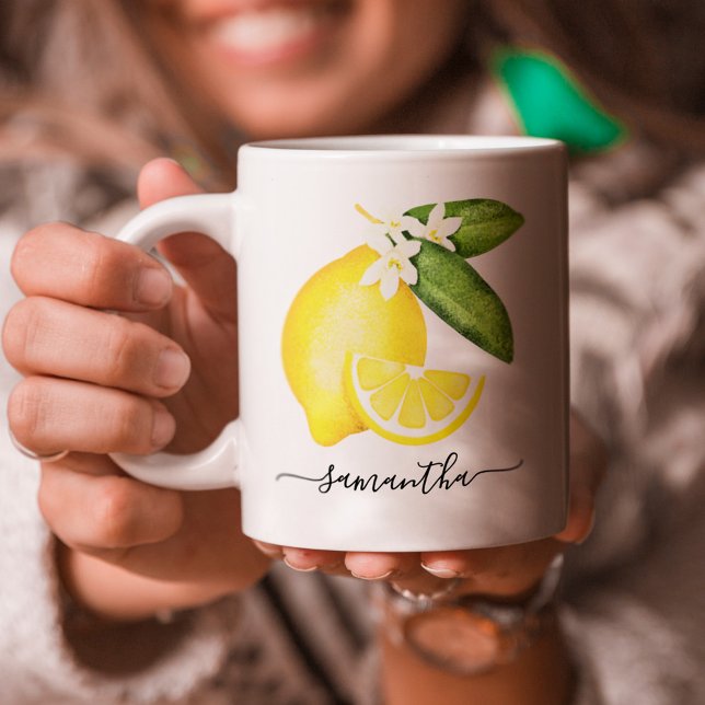 Lemon Citrus Monogram Coffee Mug (Creator Uploaded)