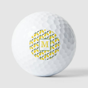 Lemon Citrus Monogram Golf Balls