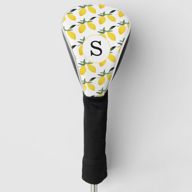 Lemon Citrus Monogram  Golf Head Cover (Front)