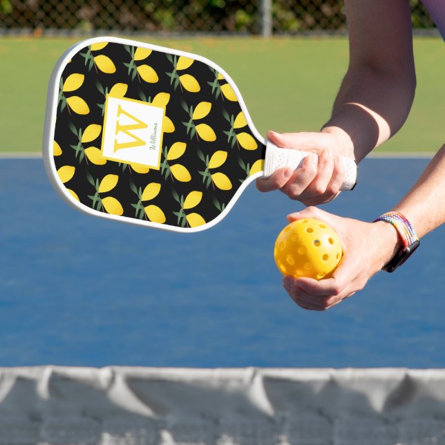 Lemon Citrus Monogram Name  Pickleball Paddle (Insitu)