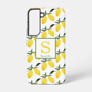 Lemon Citrus Monogram Name Samsung Galaxy S22 Case