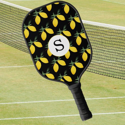 Lemon Citrus Monogram  Pickleball Paddle