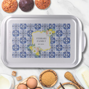 Lemon Citrus Navy Blue Italian Mediterranean Cake Pan