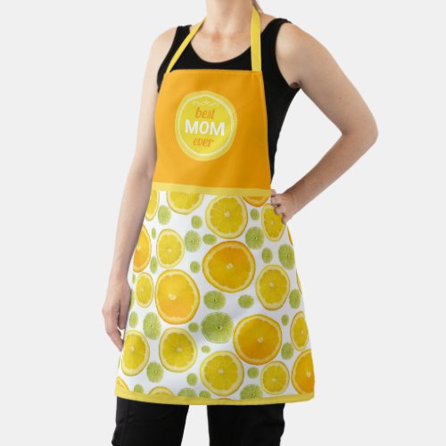 Lemon citrus orange pattern personalized apron
