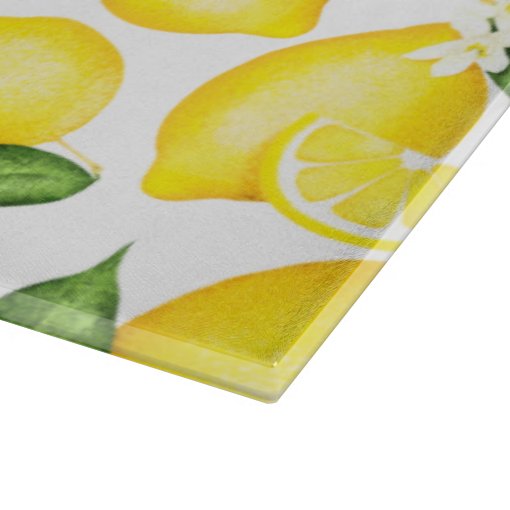 Lemon Citrus Pattern Monogram White Placemat Cutting Board Zazzle