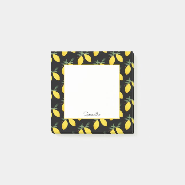 Lemon Citrus Pattern Post-it Notes (Front)