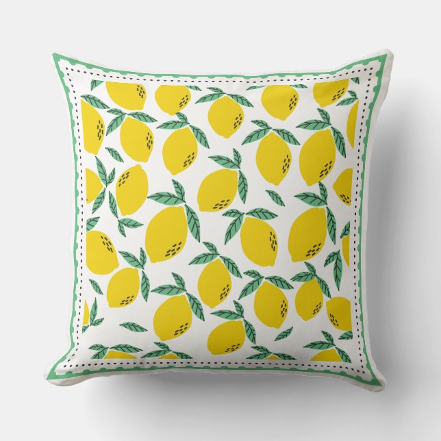 Lemon Citrus Pattern  Throw Pillow (Front)